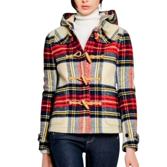 Polo Ralph Lauren wool duffle .Tartan plaid toggle pockets,hood. Winter Holiday - Picture 8 of 16